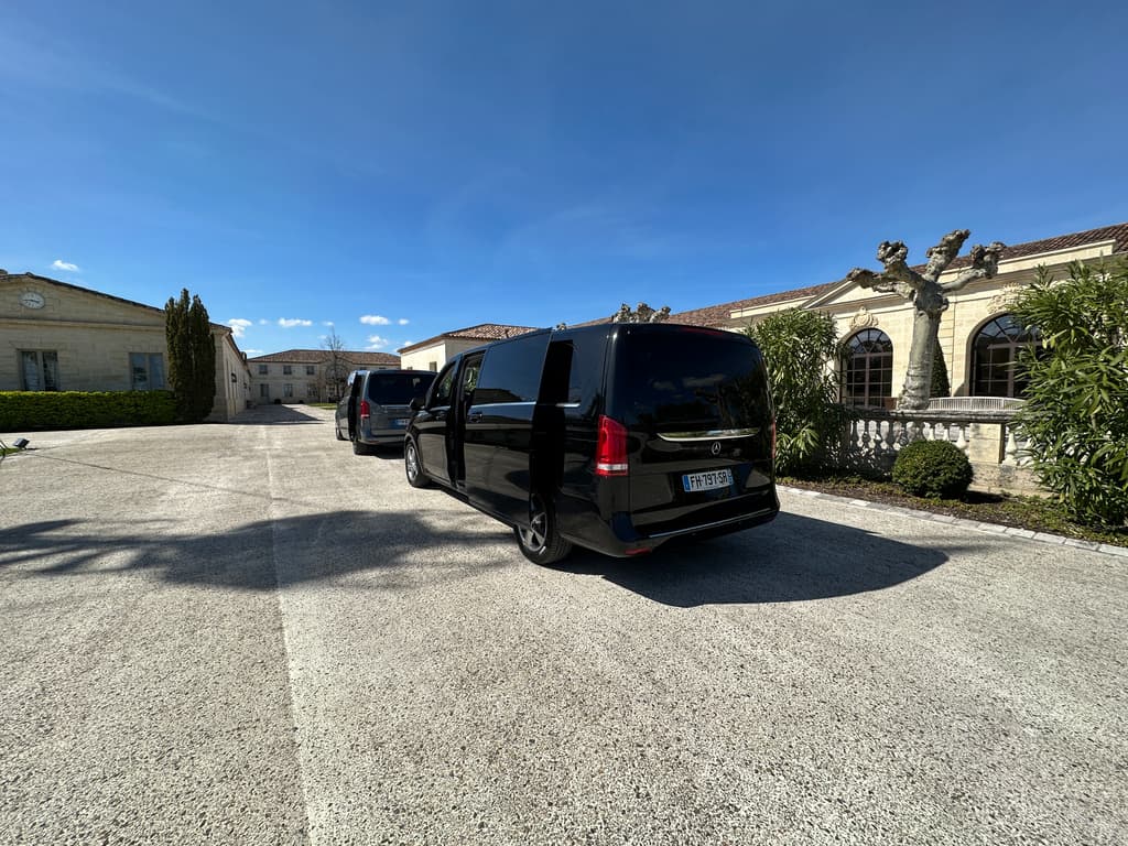 Convoys of driver service cars departing for Bordeaux-Merignac airport